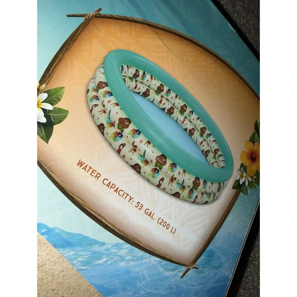 New Disney Moana 2 Kiddie Pool 48 Inch Inflatable 3 Ring Outdoor‎ Summer Pool